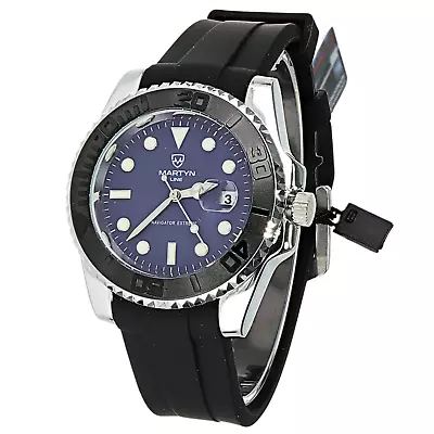 Martyn Line Navigator Extreme Diver Watch With Black Rubber Straps • $56.74