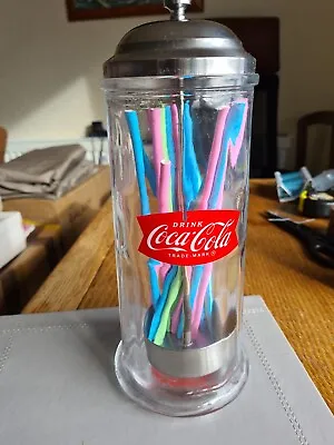 Glass Coca-Cola Straw Dispenser Good Condition • £18