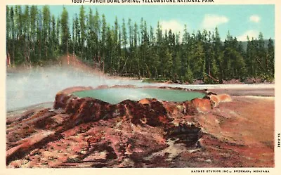 $7.95 • Buy Vintage Postcard 1920's Punch Bowl Spring Yellowstone National Park