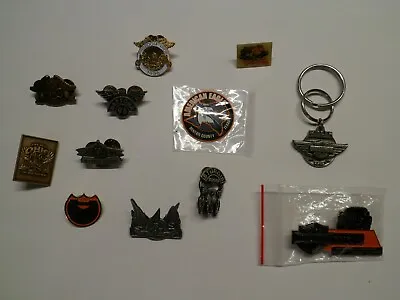 Harley Davidson Pin Lot Of 11 Pins & Keychain HOG Ford Miller Sturgis Etc. • $22.95