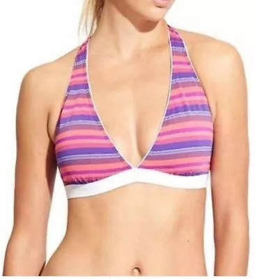 Athleta Tulum Striped Pink Purple T-Back Bikini Bralette Size S • $19.99