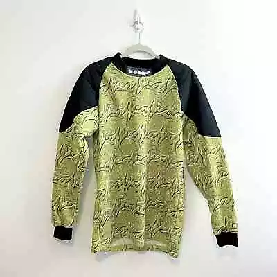 1990s Diadora Goalie Long Sleeve Padded Shirt Green Goalkeeper VTG Soccer Rare L • $89.99