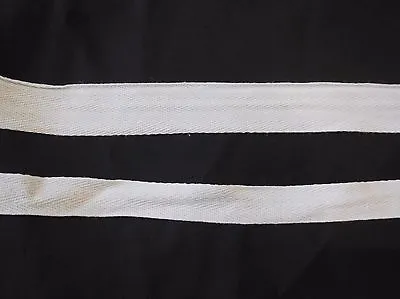 White Plain Cotton Linen Blend Fabric Ribbon /Blank Sewing Label Per M 2cm Or3cm • £2.99