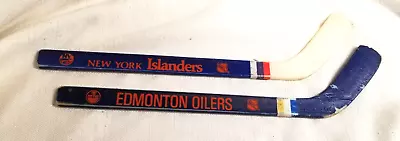 Vintage 17.5  NHL New York Islanders & Edmonton Oilers MINI HOCKEY STICKS • $10