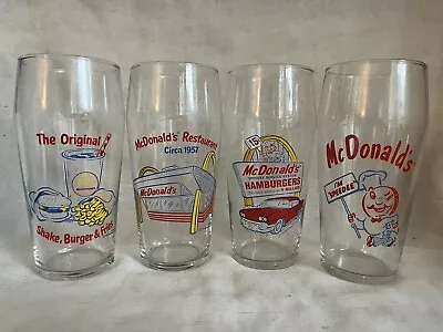 Vintage McDonald’s Glass Set 1995 Complete Circa 1957 Retro Graphics 16 Oz • $28