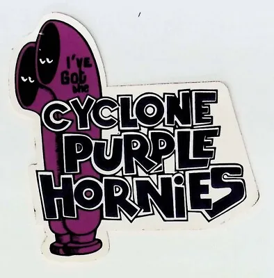 1960's 70's Mufflers  I Got The Cyclone Purple Hornies Drag Racing Decal D#163 • $15.99