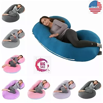 $30.99 • Buy Pregnancy Pillow C-Shape Full Body Pillow And Maternity Belly Contoured Support
