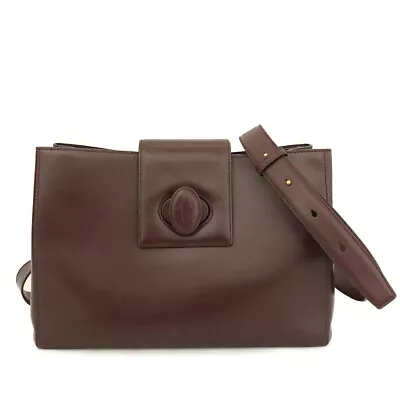 Must De Cartier Bordeaux Leather Shoulder Bag/3Y0246 • $39