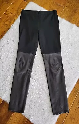 VINCE 1/2 Lamb Leather Pants Leggings Black Women's Size Medium • $49.99