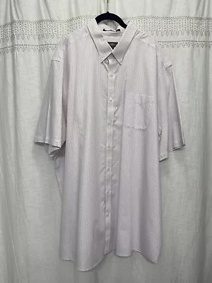 Men's Eddie Bauer Short Sleeve Lavendar Plaid Button Up Shirt Size 3XLT • $14