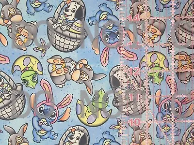 Custom 100% Cotton Woven Fabric Disney Movies Easter Blue Eggs 1/4 Yard 9x56 • $5.49