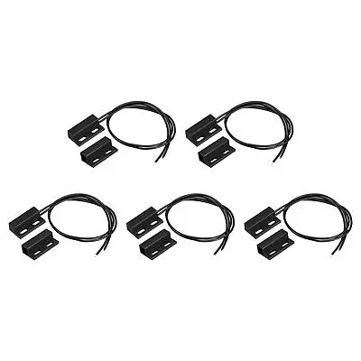 5pcs Wired Door Contact Sensor NC Surface Mount Magnetic Reed Switch Black • $16.09