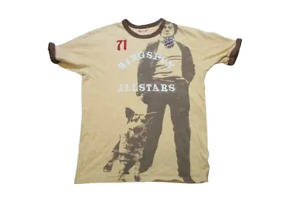 Ringspun Allstars Rare Oliver Reed Vintage T-Shirt Peach & Brown Size Medium • £99.99