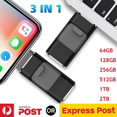 1TB 2TB USB Memory Photo Stick Flash Drive Pen For IPhone/iPad/Android/PC/Mac AU • $32.48