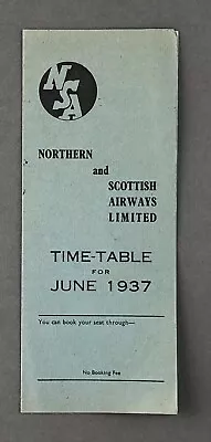 £179.95 • Buy Northern & Scottish Airways Airline Timetable June 1937 