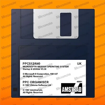 Amstrad PPC512/640 MS-DOS 3.3 System Startup & Utilities 3.5  Floppy Disk 48001 • £9.95