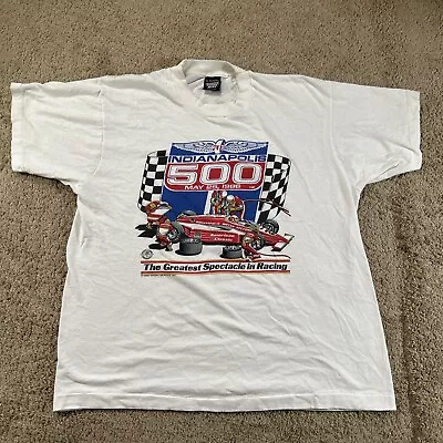 Vtg Indianapolis 500 Shirt Men Extra Large White Single Stitch Sport Service 86 • $53.55