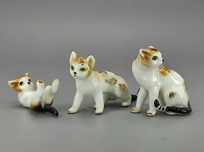 3 Vintage Ceramic Cat Kitten Figurines • $22.95