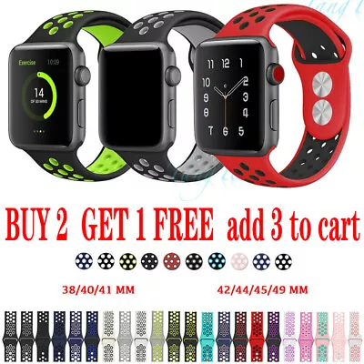 Silicone Nike Sport Strap IWatch Band For Apple Watch Series Ultra 9-1SE 38 49mm • $10.44