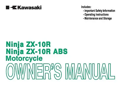 Kawasaki Owners Manual Book 2013 Ninja ZX-10R • £14.86