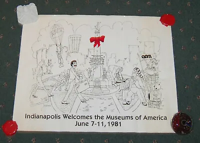 Vintage 1981 Indianapolis Welcomes Museums Of America Poster • $20