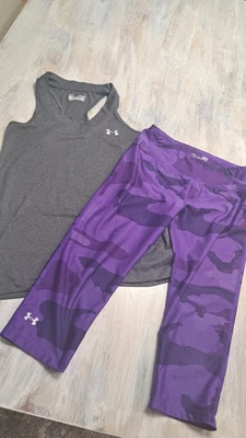 $24.99 • Buy Under Armour Outfit Heat Gear Armour Capri Leggings Womens Size Small Purple S