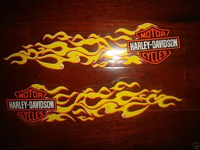 Harley Davidson Pair Small Yellow Flames Tank/helmet  Decals (outside) New • $6.99