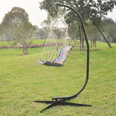 £93.97 • Buy Steady Hanging Hammock Chair Frame C-Stand W/ X Base & Buckle Spring Hook 160KG