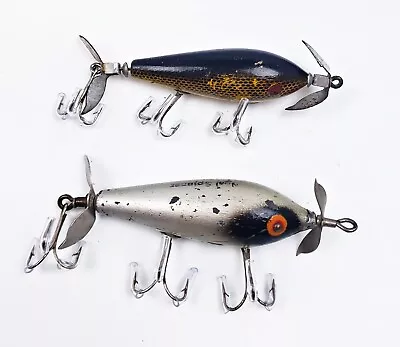 Pair Of Neal Topwater Spinner Minnow Lures Columbus IN C 1940s • $9.99