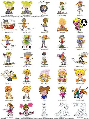 566 Cute Kids Boys & Girls Embroidery Machine Designs Collection Pes Jef Hus • $9.95