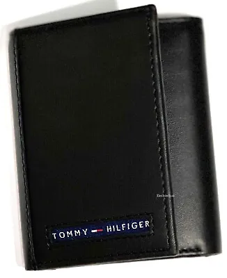 £29.99 • Buy Tommy Hilfiger Men's Trifold Leather Wallet 31HP220125_Black