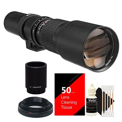 Bower 500mm / 1000mm F/8 Telephoto Lens For Canon EOS 50D 40D 30D + 2X Converter • $96.99