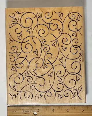 Swirly Valentine Background Rubber Stamp For Crafting And Card Making • $12.99