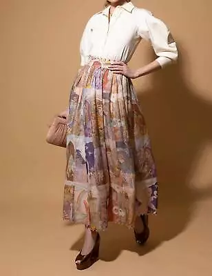 Zimmermann Kaleidoscope Zodiac Midi Skirt For Women - Size 8 • $620