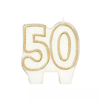 Amscan Glitter Number 50th Candle SG34355 • £6.59