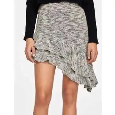 Zara Basic Women's Skirt Black & White Asymmetrical Ruffle Skirt Size XS • $21.99