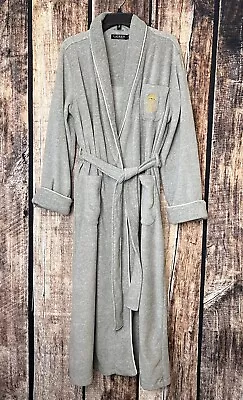 Lauren Ralph Lauren Large Shawl Embroidered Micro-Fleece Robe Gray $82 • $18