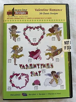 Amazing Designs Embroidery CD - Valentine Romance 20 Classic Designs - NEW • $7.50