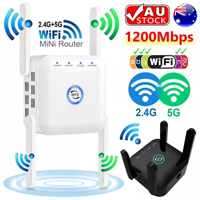 $37.99 • Buy 1200Mbps Wifi Extender Repeater Router Range Signal Booster Wireless Dual Band