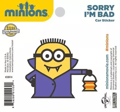 Minions ~ Sorry I'm Bad ~ Car Suv Truck Family Sticker Decal ~ Universal Studios • $5.49