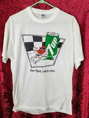 Vtg 7up Tee Shirt Men's Size XL See Spot Catch Rays 1988 Soda Advertising  • $29.99