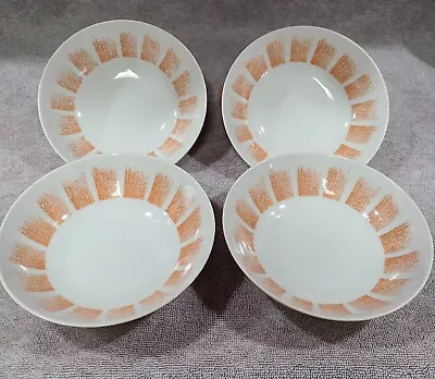 Mikasa Elite Narumi Sunglo - 5472 - Orange Brush Stroke Bowls - Set Of 4 • $29.99