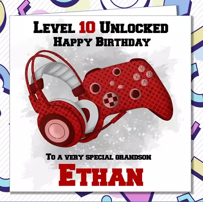 Personalised Boys Birthday Card Gaming Grandson Nephew Gamer Teenage XBOX /JI • £2.99