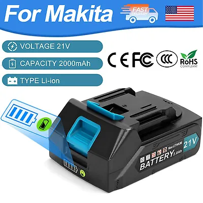 For Makita 18-21V 2.0Ah Lithium-Ion Fit BL1830 BL1850 BL1860 Replacement Battery • $20.99