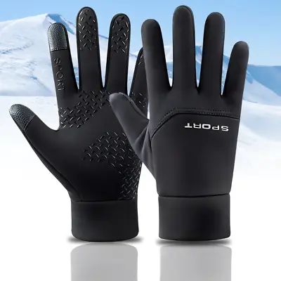 ONESAVE Mens Winter Warm Windproof Waterproof Fleece Thermal Touch Screen Gloves • £4.99