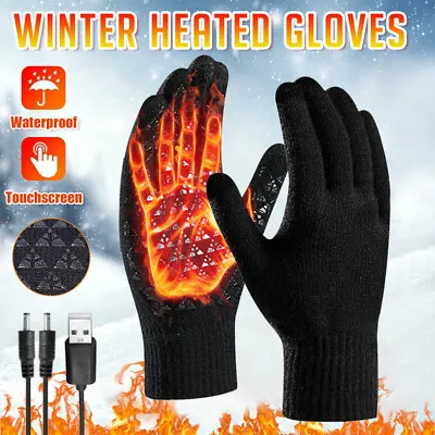 USB Rechargeable Electric Heating Gloves Winter Warm Touchscreen Hand Warmer • $10.11