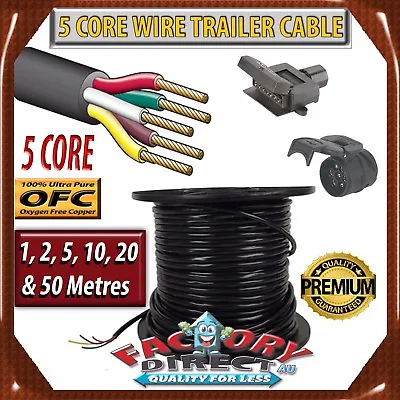 5 Core Wire Trailer Cable Power Cable Automotive Boat Caravan Truck Coil V90 PVC • $79.95