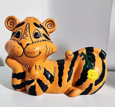 Vintage Ceramic Tiger Piggy Coin Bank Holland Mold 1969 • $9.99