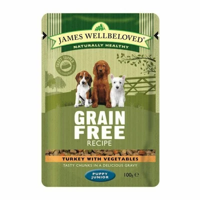 £20.59 • Buy 12 X James Wellbeloved Puppy/Junior Dog Food Pouches - Grain Free Turkey 100g
