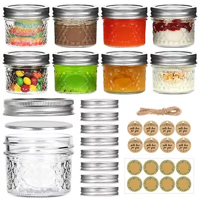 Small Mason Jars 4oz 8 Pack Mini Mason Jars Canning Jars With 8 Split-Type ... • $18.76